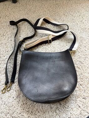 Madewell Transport Saddle Bag Black Leather EUC